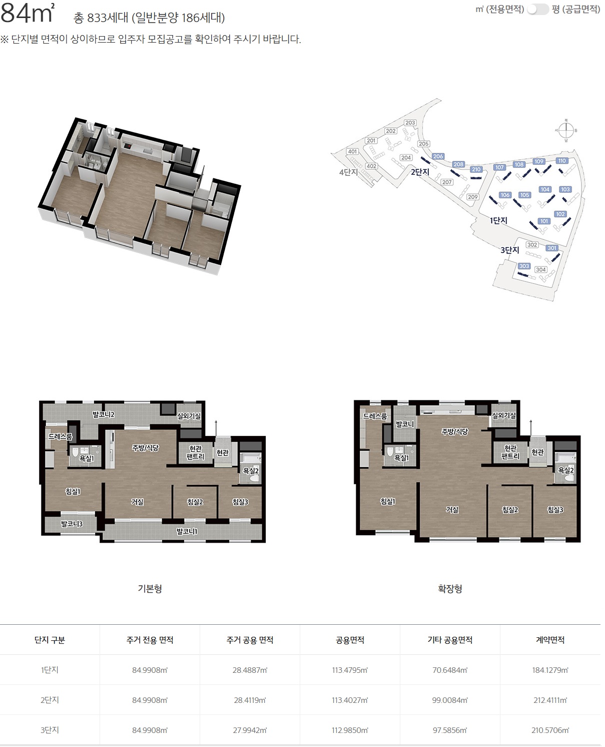 84㎡ 타입 평면도